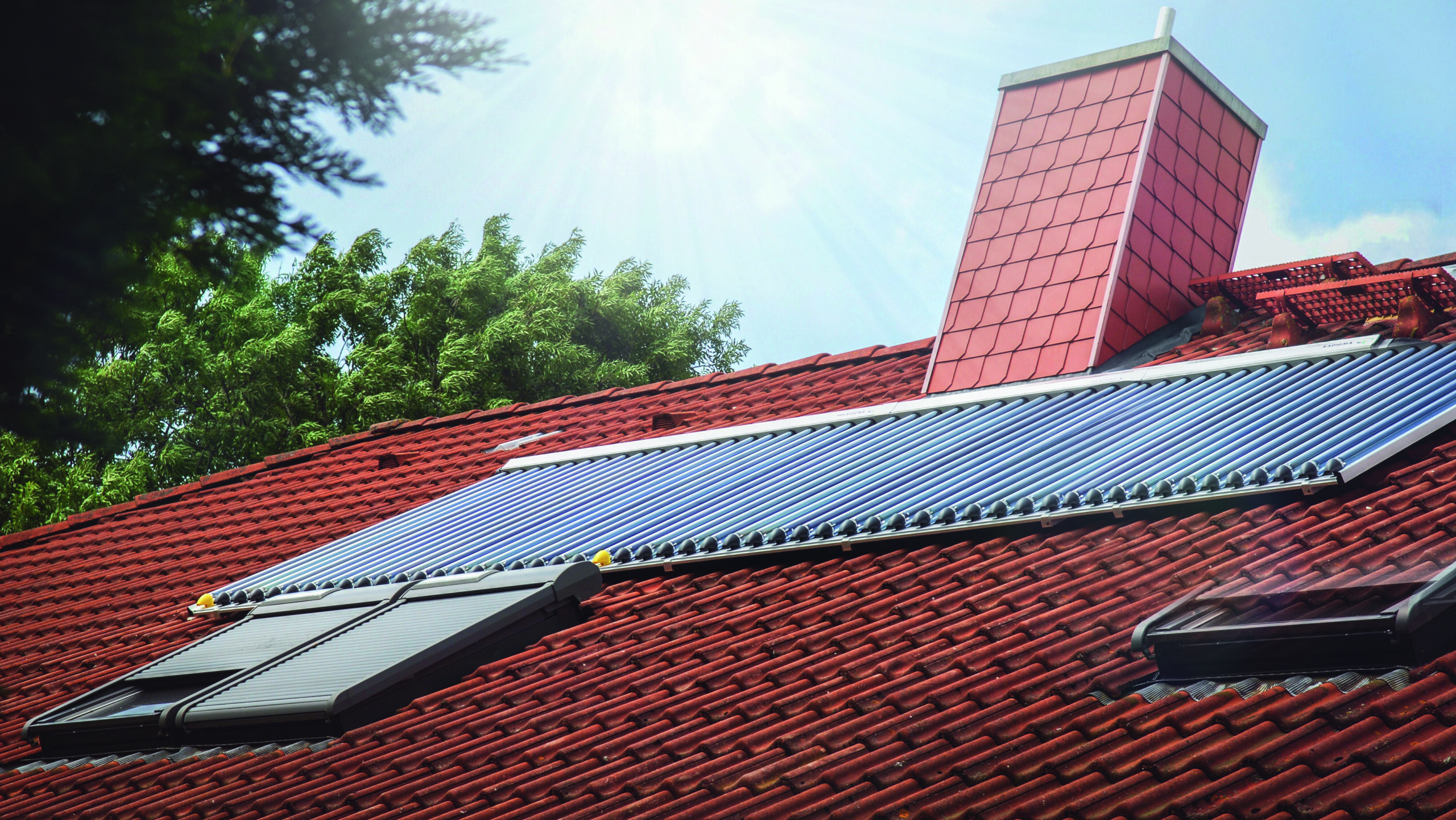 Dach mit Solarthermie-Anlage von Paradigma
